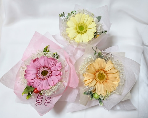 オーダー受付中！クラフトフラワーミニリース　ガーベラ オーダー受付中！クラフトフラワーミニリースガーベラ