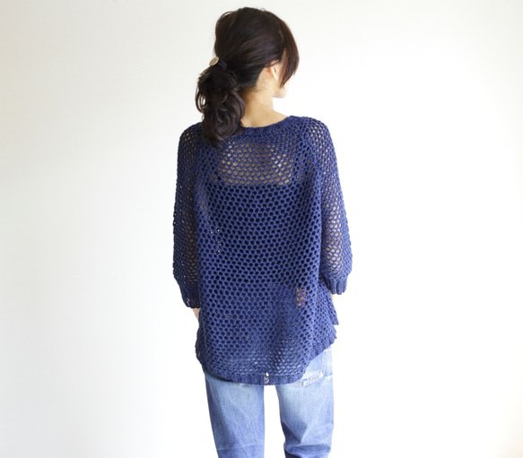 summer sweater(m) navy / サマーセーター(m) 紺 2枚目の画像