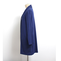 ドレープ衿のロングカーディガン　/　ブルー 6枚目の画像