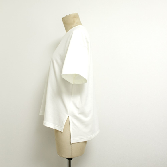 ［ゆったり］裾スリットカット&ソー　/　ホワイト 5枚目の画像
