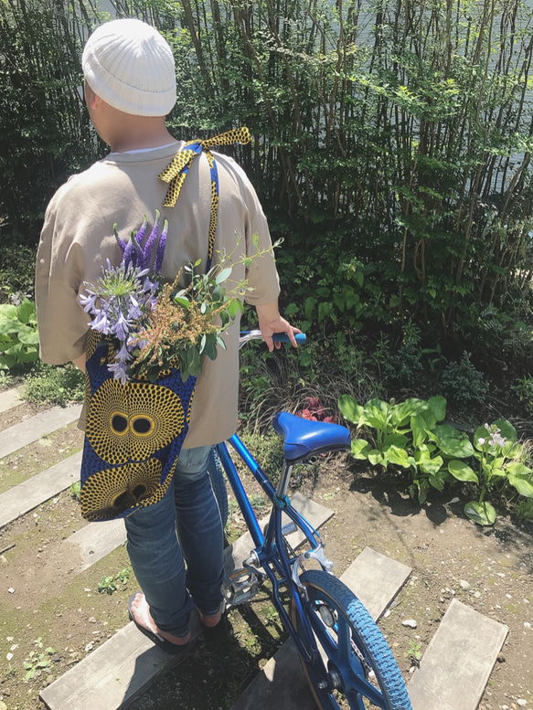 BOTANICAL FLOWER BAG(青×黄色） 5枚目の画像