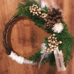 【Christmas wreath】ボヘミアン ミニリース 2枚目の画像