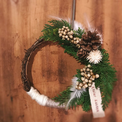 【Christmas wreath】ボヘミアン ミニリース 3枚目の画像