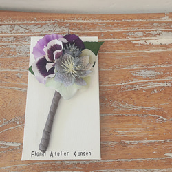 ⭐︎再販⭐︎【卒園式・入学式にも♪】紫パンジーのコサージュ 2枚目の画像