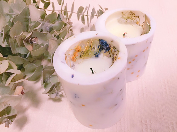 soycandle*ボタニカルキャンドル*アロマキャンドル*ドライフラワー*ユーカリ*ラベンダー* 3枚目の画像