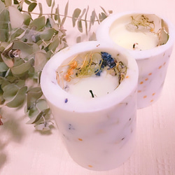 soycandle*ボタニカルキャンドル*アロマキャンドル*ソイワックス*ドライフラワー*ペッパーベリー*ミモザ* 4枚目の画像