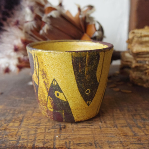 巨匠　堀一郎　黄瀬戸ぐい呑 巨匠 堀一郎 黄瀬戸ぐい呑