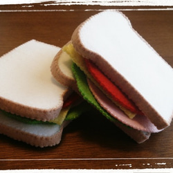 フェルト　サンドイッチセット　おままごと 3枚目の画像