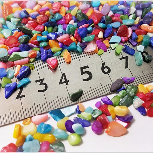 ⑥シェル さざれ カラフル 2024 染色 ③シェル さざれ ブルー 染色 ⑥