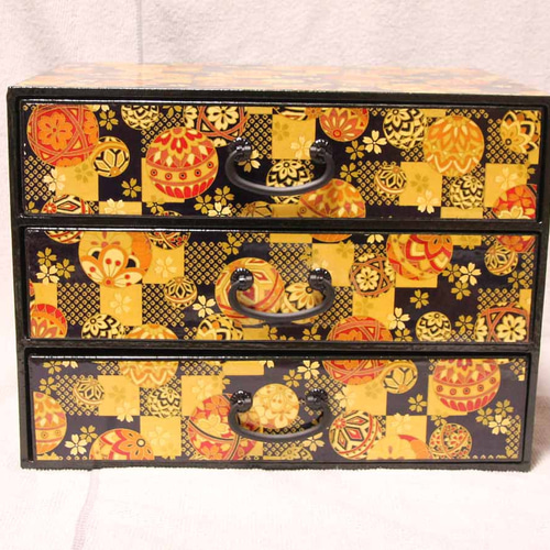 小・和ダンス・江戸まりあそび・レトロ調（3段引き出し） 棚