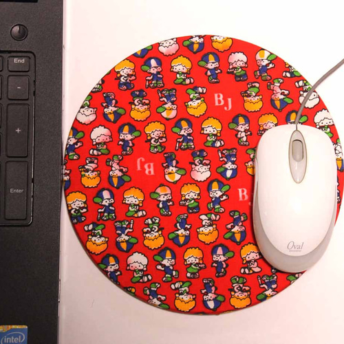 使いやすい！レトロキャラクターのマウスパッド丸型 マウス