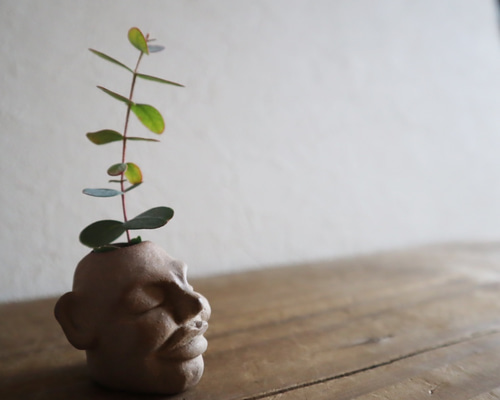 【本物】くっきー！ご本人手作り “指花” 陶器 陶器で作った とりの花入れ B ( 黄色 ) 一輪挿し・花瓶・花器 福