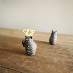 小招財貓/灰色花瓶 單花瓶 第5張的照片