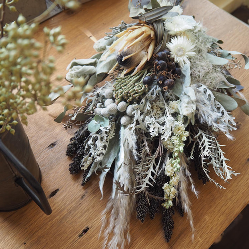 ドライフラワー natural スワッグ 約45cm