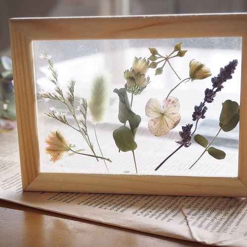 ドライフラワーフレーム工作キット♪ キット Dried flower natur
