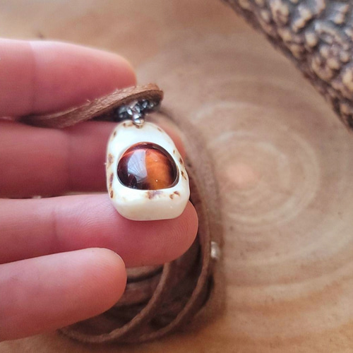 鹿の角＆タイガーアイペンダント