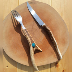 イギリス　アンティーク　カービングフォーク　肉用　アウトドアフォーク 鹿の角 イギリス アンティーク カービングフォーク 肉用 アウトドアフォーク