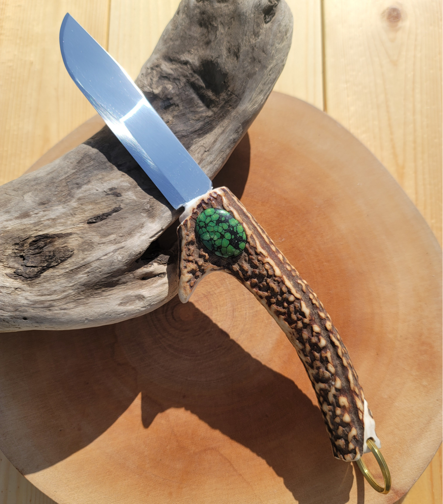 在庫一掃】 鹿の角 ターコイズのモーラナイフ 調理器具 - education