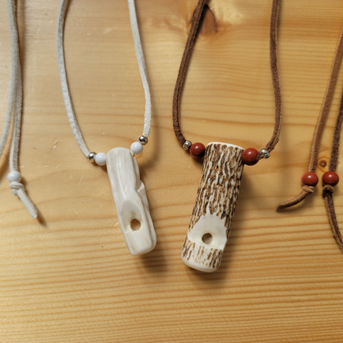 鹿角笛 ハンドメイド 1点物 完全フルオーダーメイド 角 ペンダント