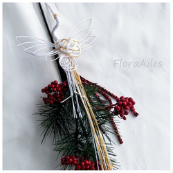 【送料無料】シンプルに松と鶴でお正月飾りW 2枚目の画像