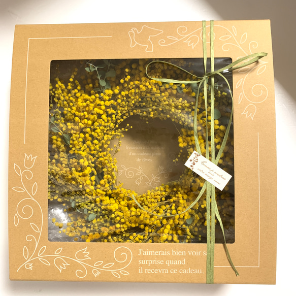 『Creema限定』ミモザ、Mimosaのリースで春気分♪Ｌサイズ 5枚目の画像