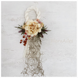 ホワイト しめ縄 ラタンしめ縄 縦長スワッグ ホワイト しめ縄 ラタンしめ縄 縦長スワッグ