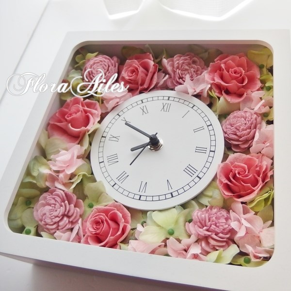 送料無料♪華やかな花時計で幸せな時を刻む時間♪