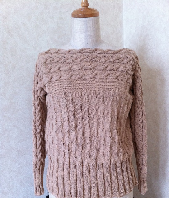 編み図　R-32 ボートネックプルオーバー 4枚目の画像