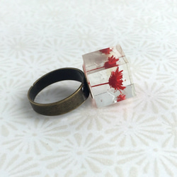 一輪の紅い花の指輪 3枚目の画像
