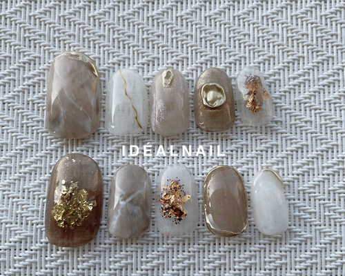 天然石ネイル ニュアンスネイル ミラーネイル ネイルチップオーダー 2.【オーダー受付中】ネイルチップ/ニュアンスネイル/天然石ネイル