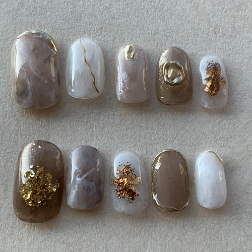2.【オーダー受付中】ネイルチップ/ニュアンスネイル/天然石ネイル