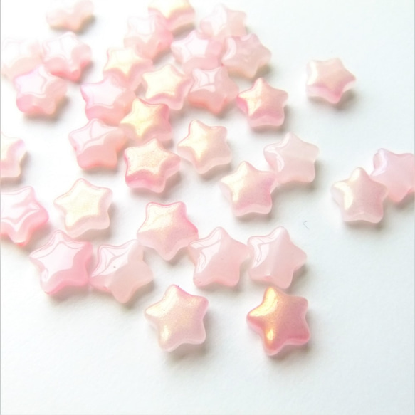 20個・8mm・ピンク・星のガラスビーズ・20112564 1枚目の画像