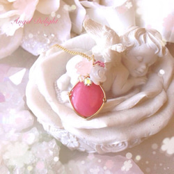 甘くとろけるロマンスの花が咲くとき♪ピンクオパール プリンセス ワイヤーネックレス 2枚目の画像