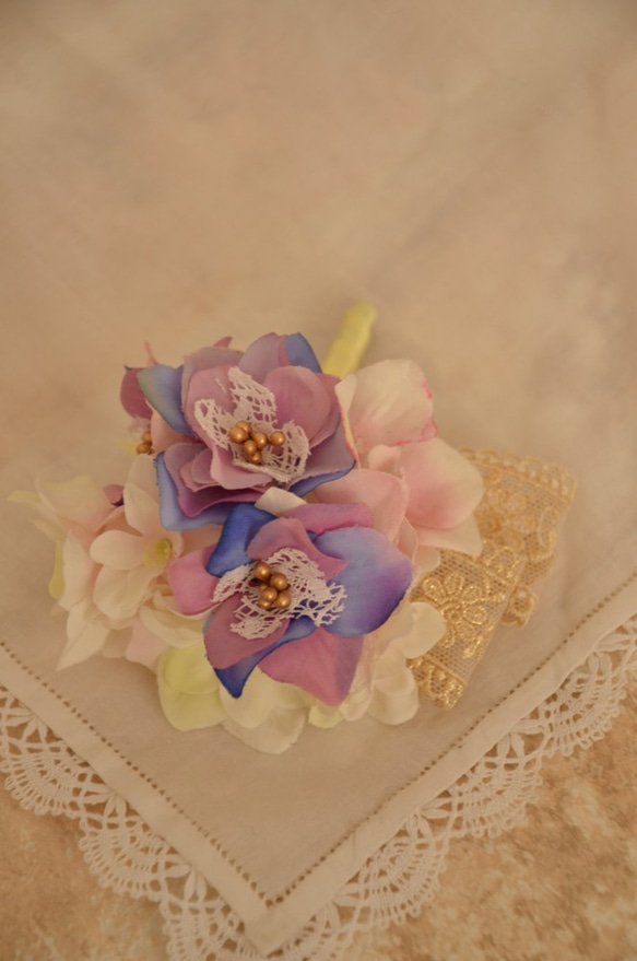 Corsage ~hydrangea&lace fabric 2枚目の画像