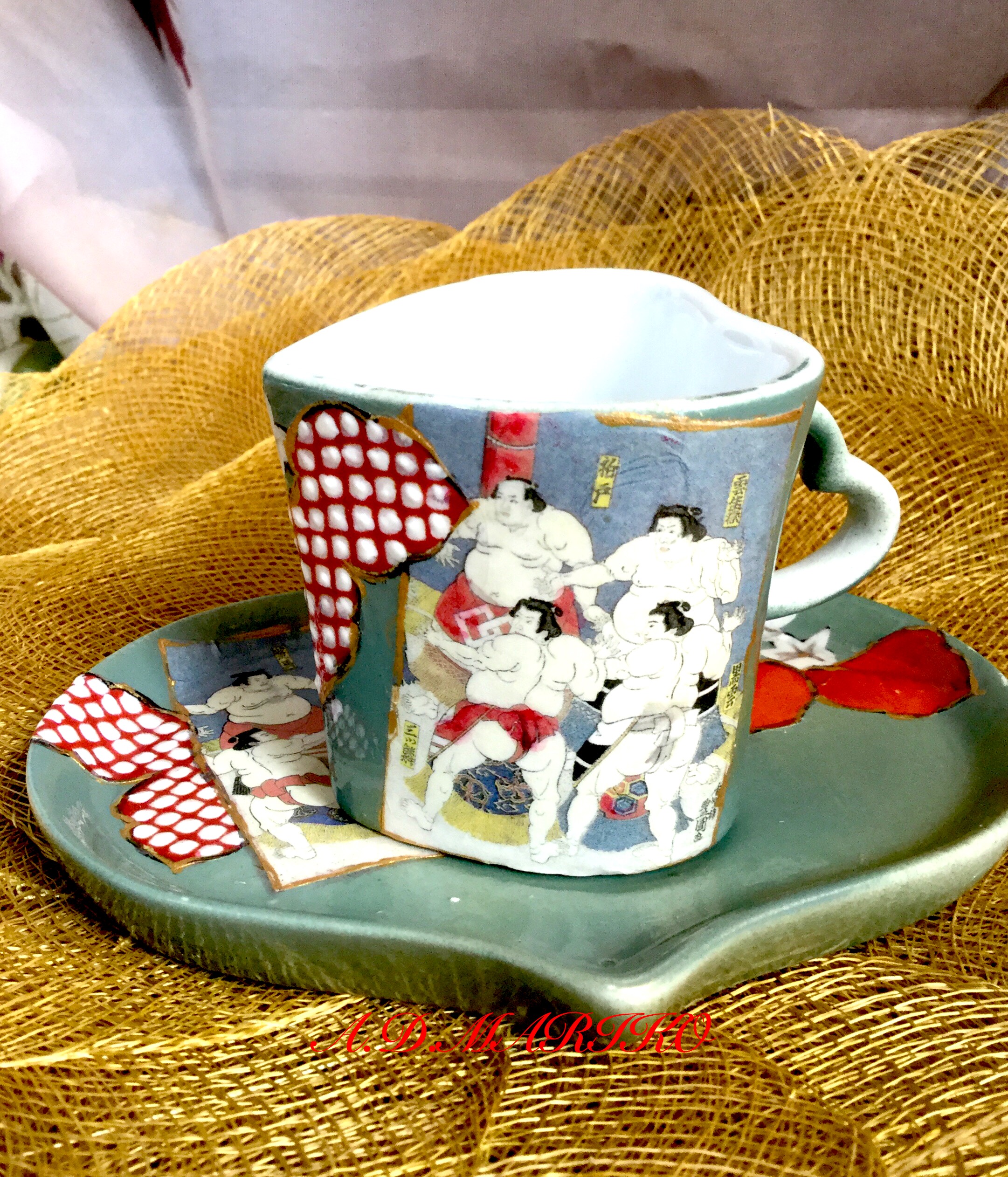 お相撲さんのインテリア用 カップandソーサ