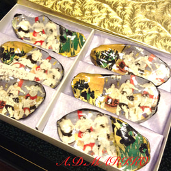 お相撲さん 貝のお箸置きand豆皿 ６枚セット 2枚目の画像
