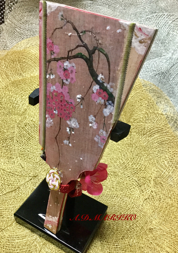 海外へのプレゼント小さな羽子板 枝垂れ桜 3枚目の画像