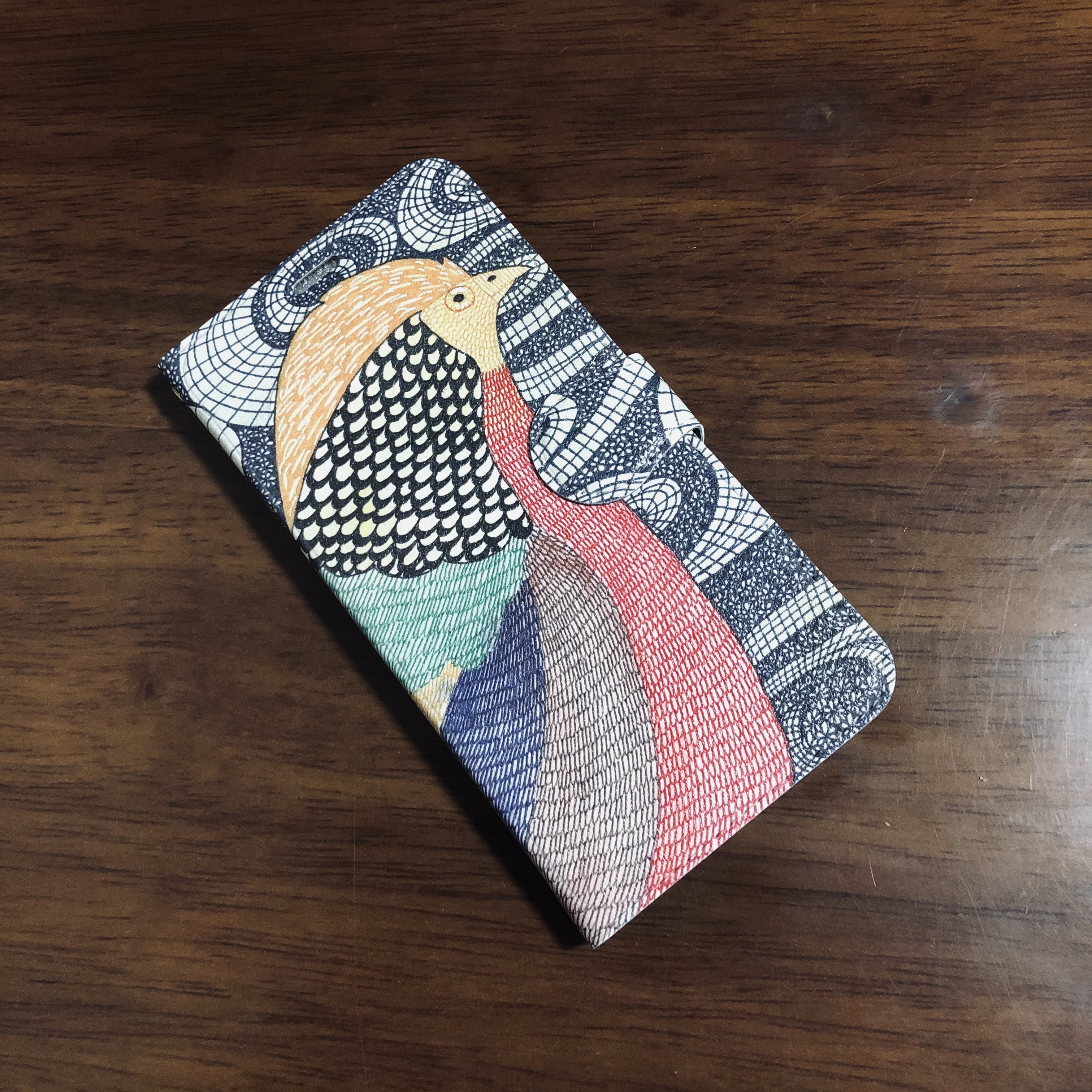 鶏先輩になりたくて/手帳型iPhoneケース/スマホケース/キンケイ/鳥