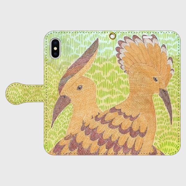 やっほー/手帳型iPhoneケース/スマホケース/ヤツガシラ/鳥