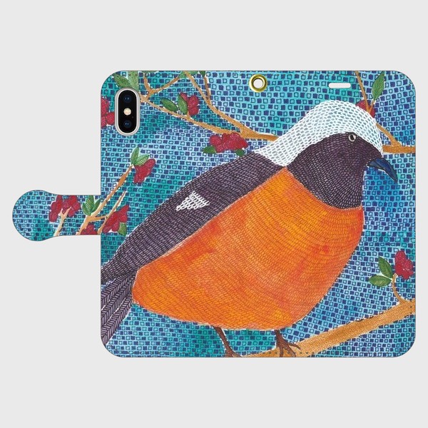 ヒィ、ヒィ、ヒィ/手帳型iPhoneケース/スマホケース/ジョウビタキ