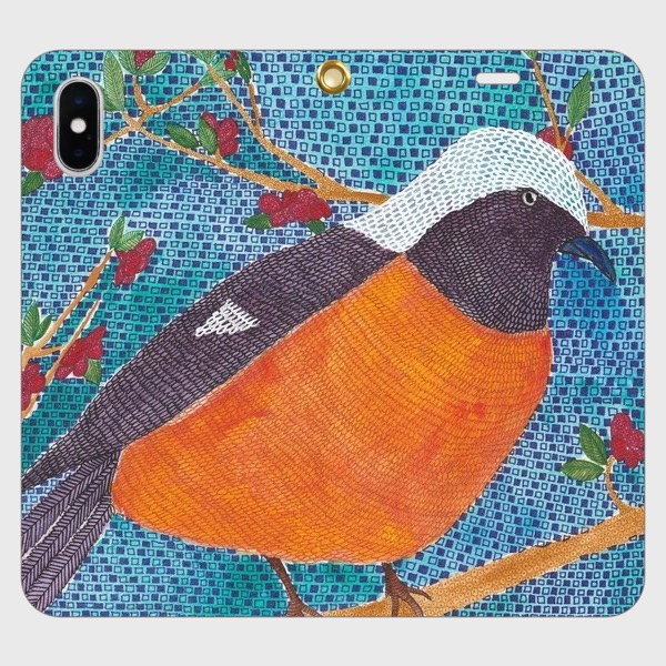 ヒィ、ヒィ、ヒィ/手帳型iPhoneケース/スマホケース/ジョウビタキ