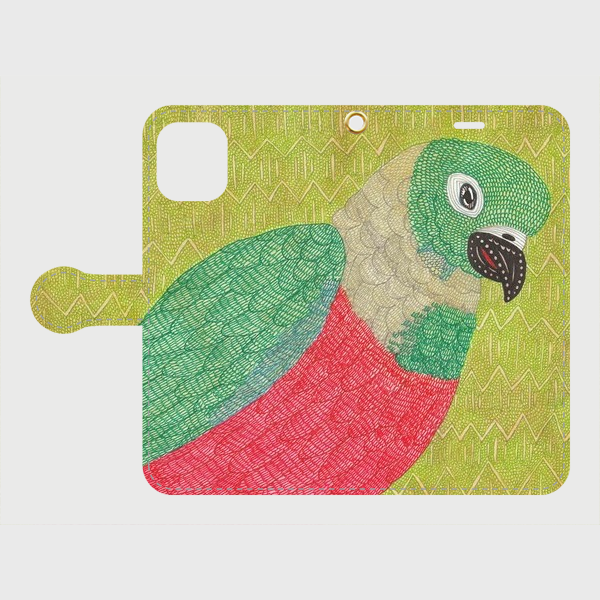 あ、そうだ/手帳型iPhoneケース/スマホケース/アカハラウロコインコ