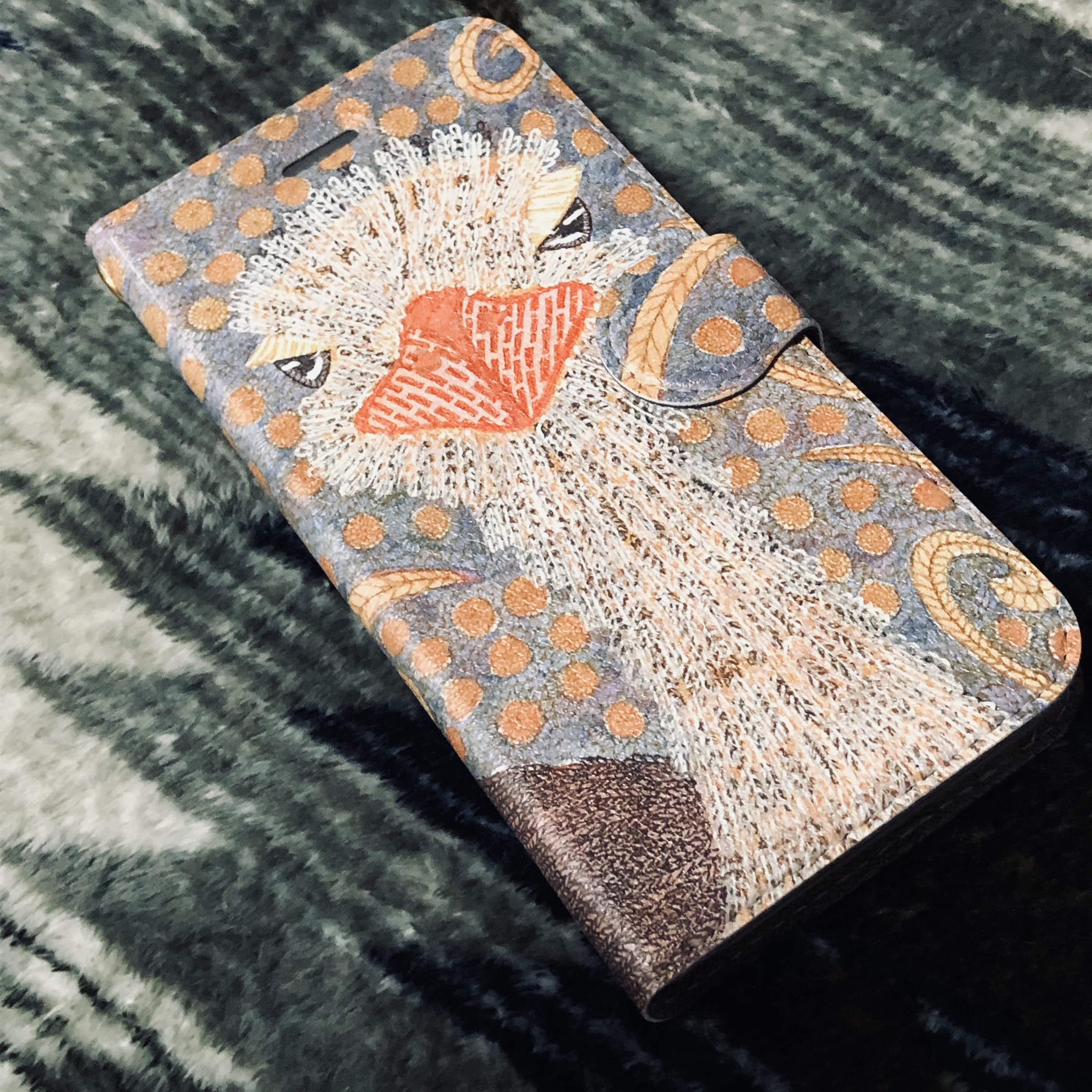 逃げ足と草原｜ダチョウ・パルダス｜帯あり手帳型iPhoneケース