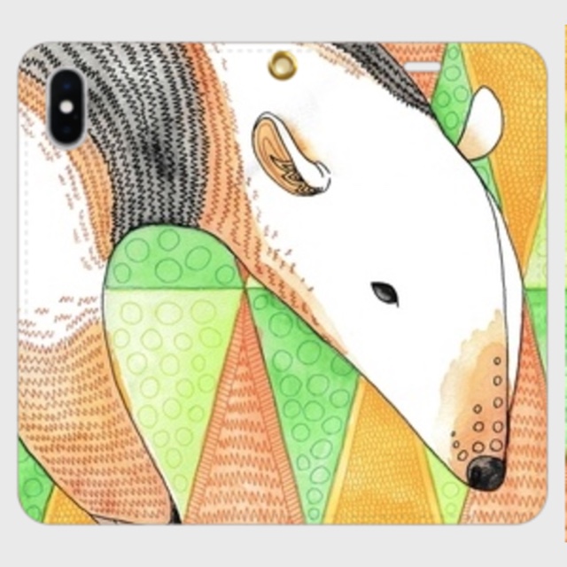 ひみつの実 / 帯なし手帳型iPhoneケース（ミナミコアリクイ／モピーリカ）