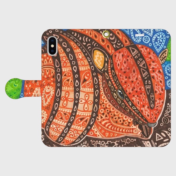 どんぐりを抱きしめるリス/手帳型iPhoneケース/スマホケース/シマリス