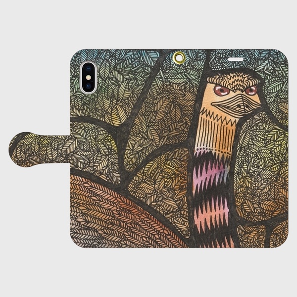 道のかけら｜ミルオーネ・エミュー｜帯あり手帳型iPhoneケース