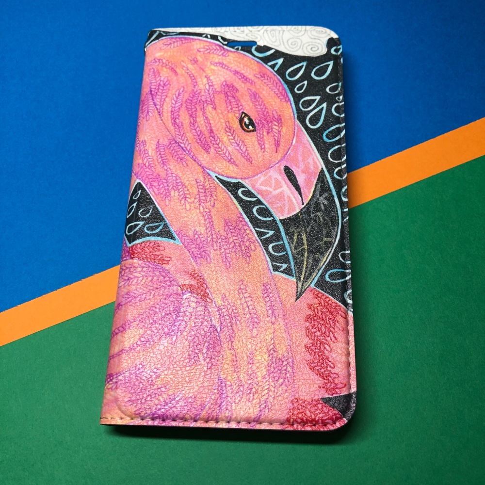 まけられない日｜フラミンゴ・プープとポーポ｜帯なし手帳型iPhoneケース