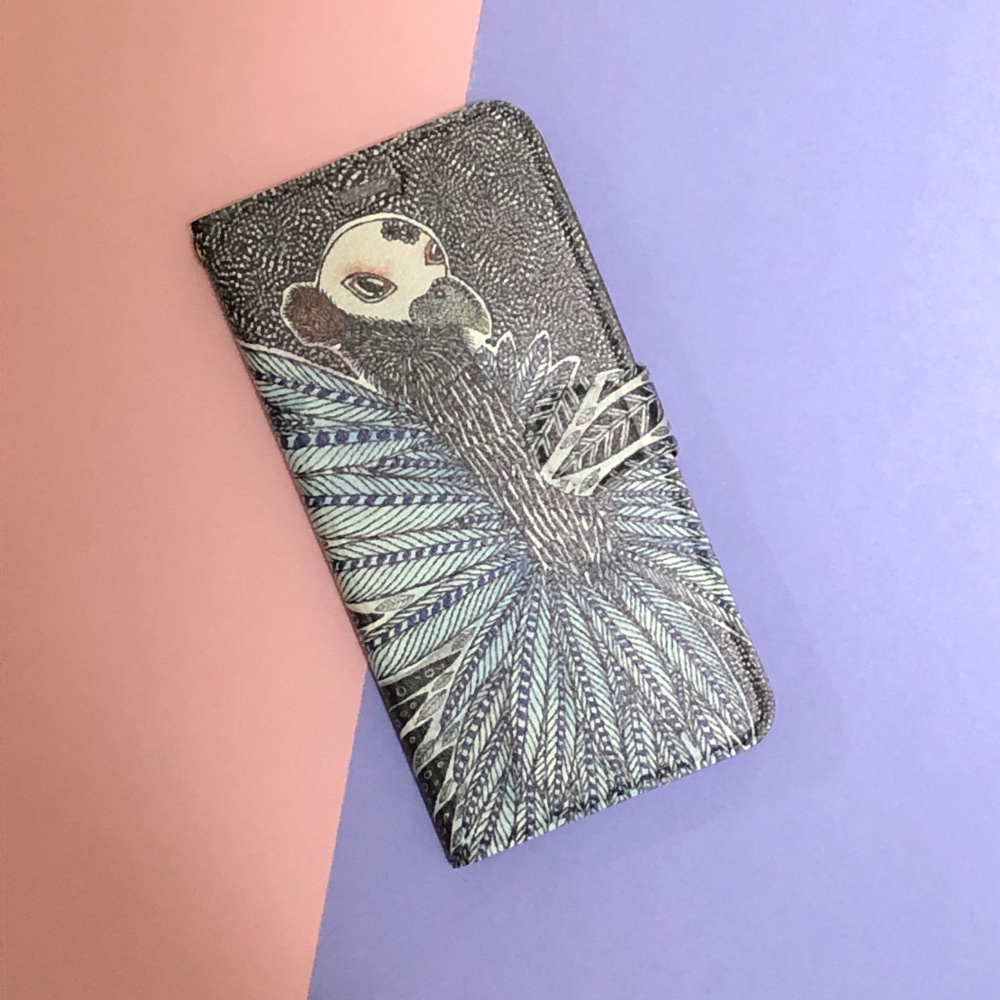 ママン/手帳型iPhoneケース/スマホケース/フサホロホロチョウ