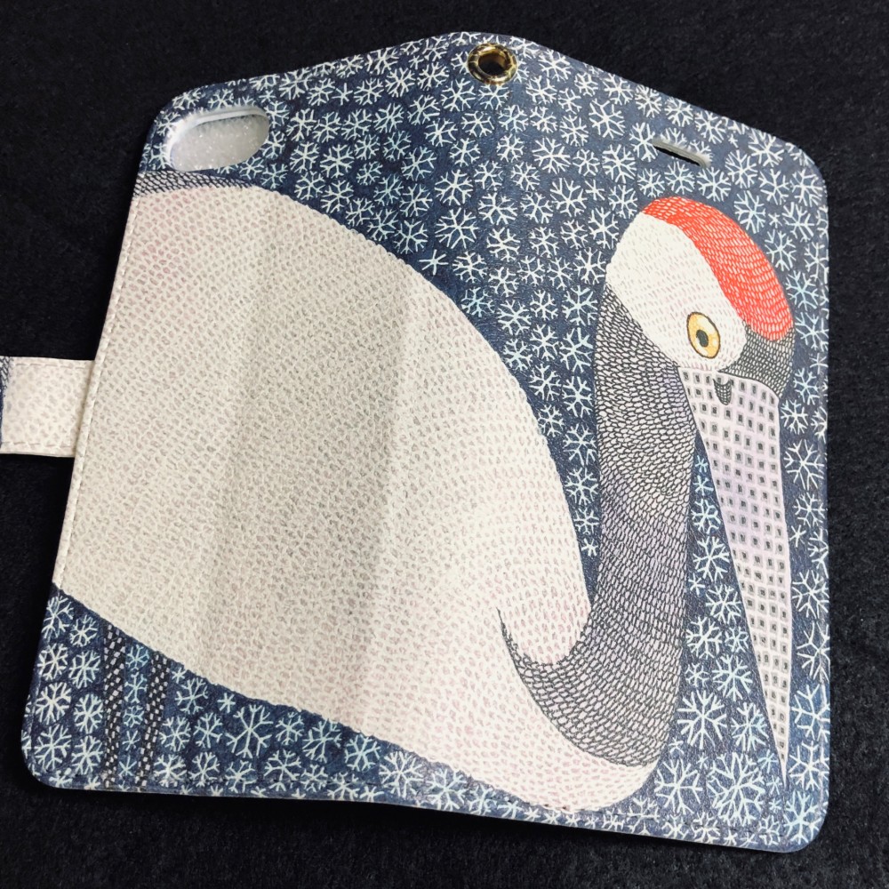 つるっぱげのあいつ/手帳型iPhoneケース/スマホケース/タンチョウヅル