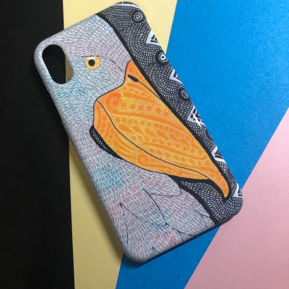 水辺の観察｜セフニア｜ハシビロコウ｜背面iPhoneケース